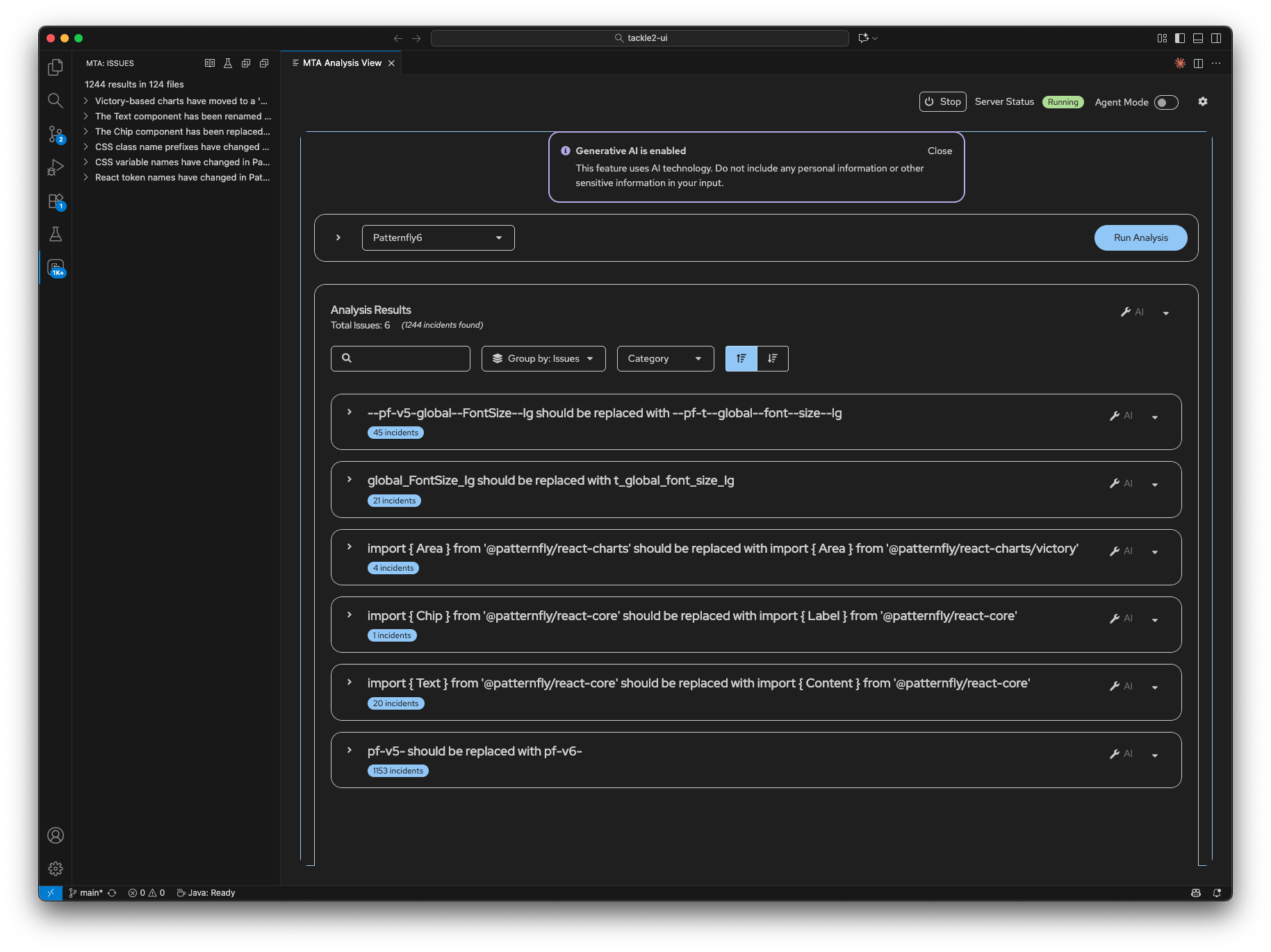 Konveyor AI Fix Suggestion