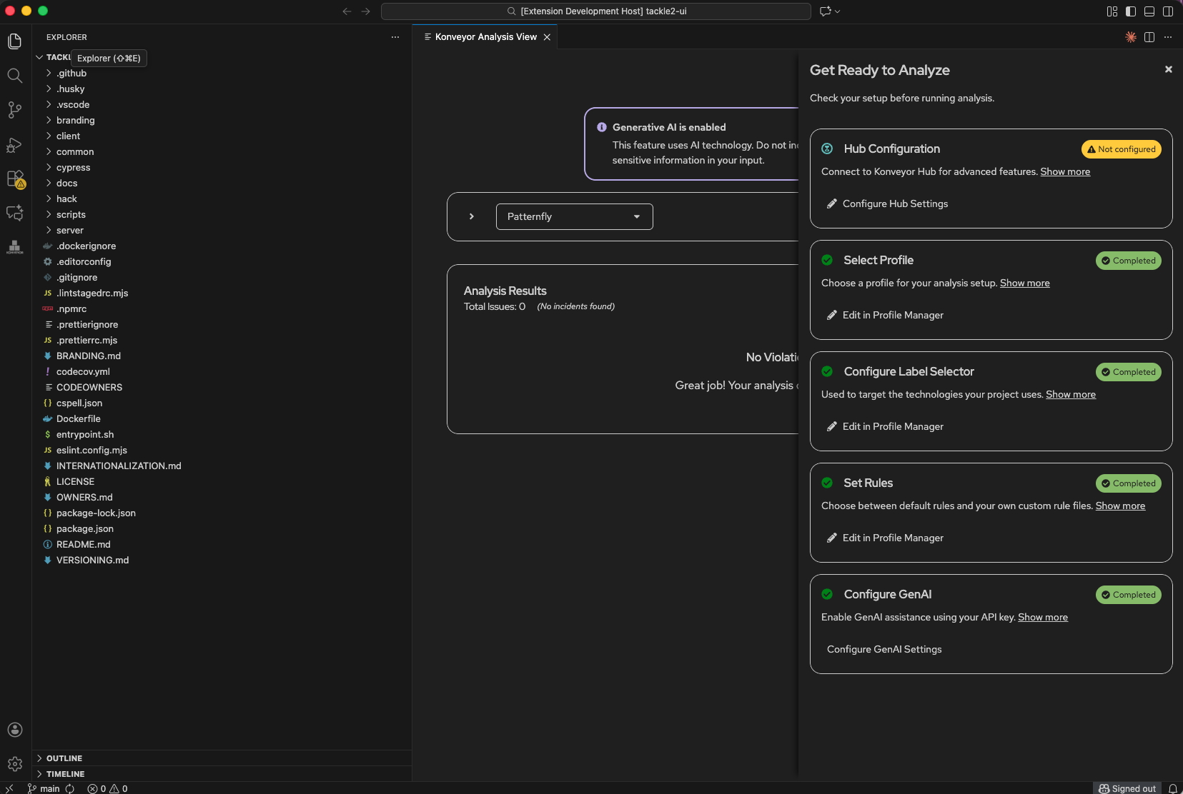 Konveyor Analysis View - Get Ready to Analyze